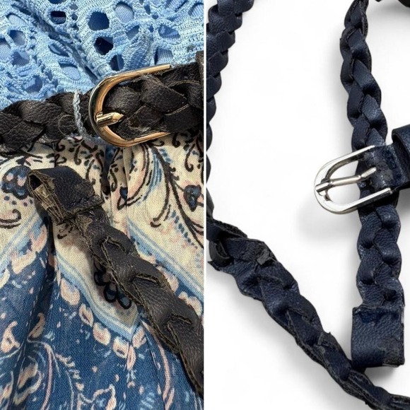 As U Wish boho blue hi low maxi dress with adjustable straps and belt. Size M - Picture 8 of 8